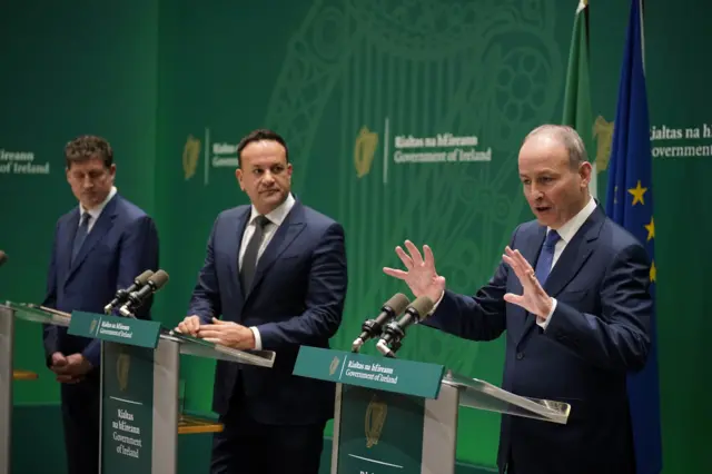 Eamon Ryan, Leo Varadkar and Michéal Martin