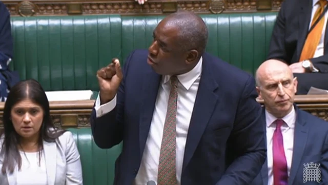 David Lammy, shadow foreign secretary, speaks in the House of Commons