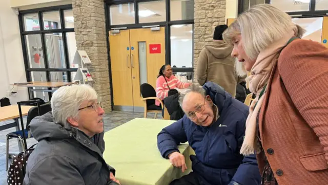 Councillor Sally Haydon talking to people