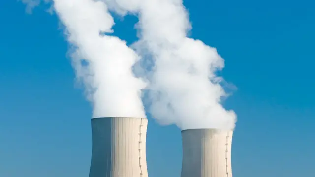 Cooling towers at a nuclear power plant