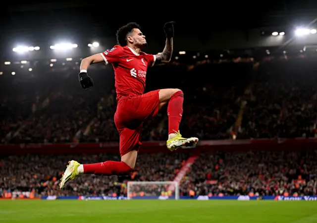 Luis Diaz of Liverpool celebrates