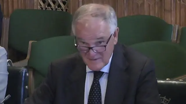 Grab from footage of Henry Staunton, Chair of Post Office Ltd, speaking at a Business and Trade Select Committee meeting