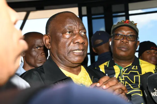 Cyril Ramaphosa during Voter Registration Weekend Drive in Mamelodi on February 04, 2024 in Pretoria, South Africa.