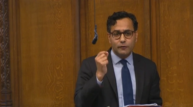 Rehman Chishti, a Conservative MP, speaks at the House of Commons