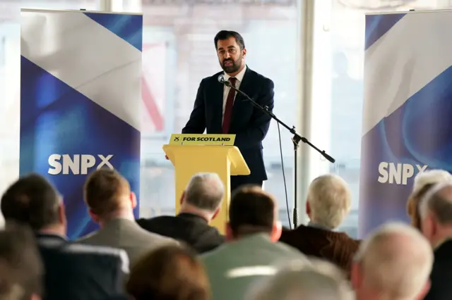 Humza Yousaf delivered a speech on the future of Scotland's energy sector and the UK general election in Aberdeen earlier this week