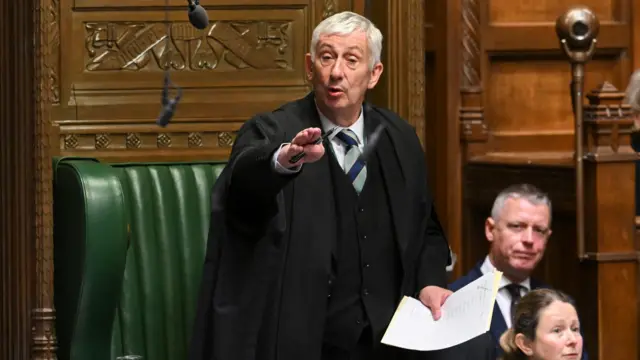 Lindsay Hoyle speaks during the Prime Minister's Questions