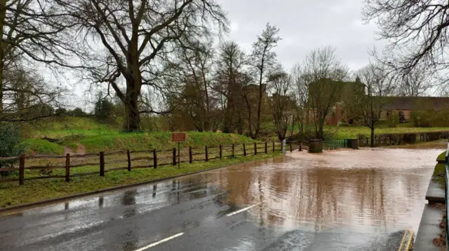 A flooded ford