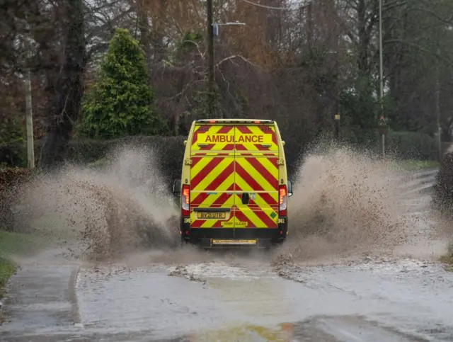 Ambulance in Great Bridgeford