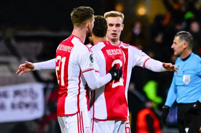 Ajax celebrate their win over Bodo Glimt