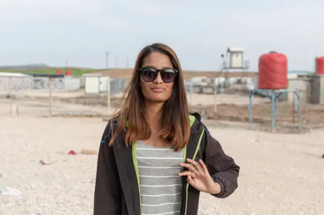 British-born Shamima Begum from Bethnal Green in London, photographed at Roj Camp, where she is currently interred with other women who were members of Islamic State,