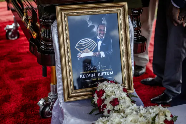 Kelvin Kiptum's coffin.