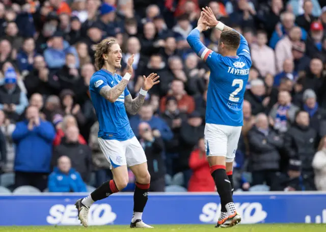 Rangers players celebrating