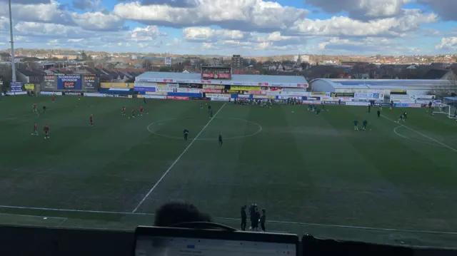 General view of Mansfield Town stadium from press box