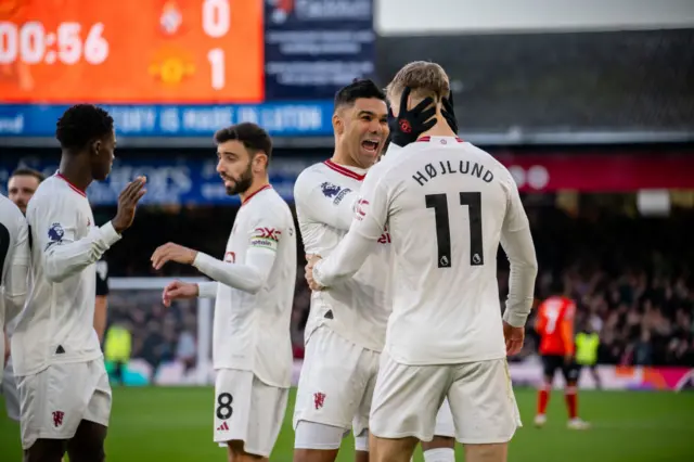 Casemiro and Rasmus Hojlund