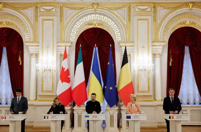 Western leaders hold press conference in Kyiv