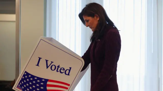 Nikki Haley casting her vote