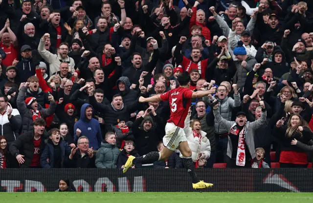 Harry Maguire celebrates after scoring the equalising goal