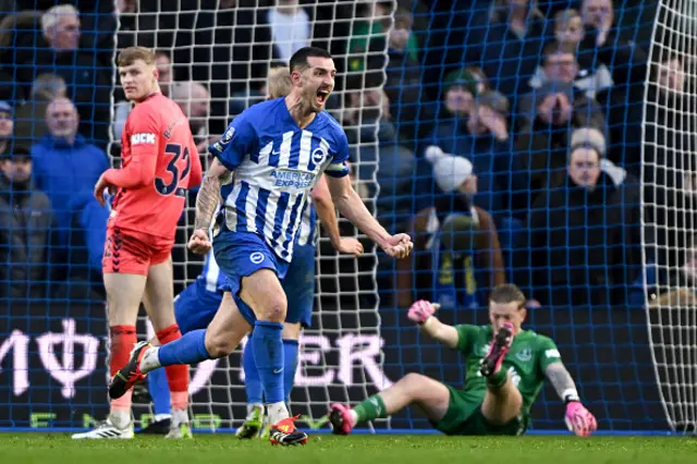 Lewis Dunk of Brighton & Hove Albion celebrates s