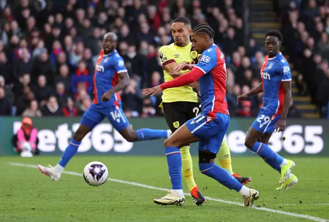 Vitinho of Burnley fouls Matheus França of Crystal Palace causing a penalty