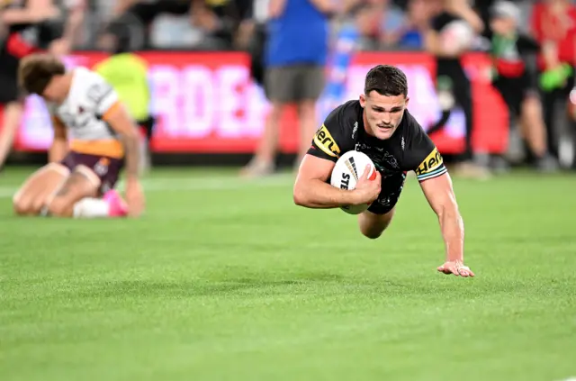 Nathan Cleary scores Penrith's Grand Final winning try against Brisbane