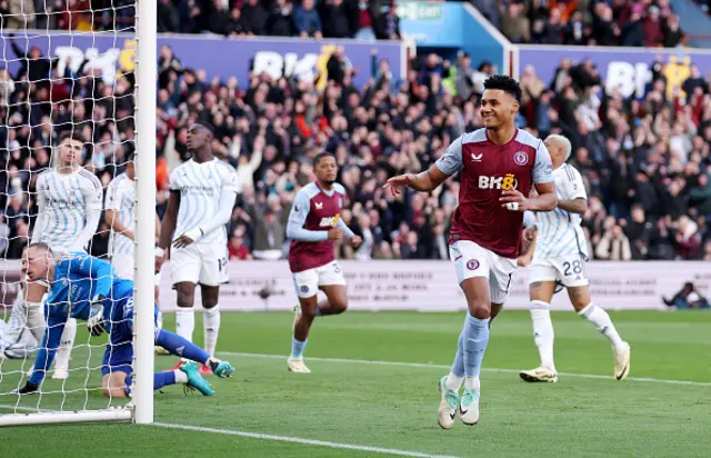 Ollie Watkins of Aston Villa celebrates scoring