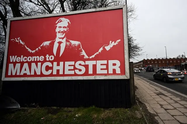 Sir Jim Ratcliffe advertising billboard in Manchester