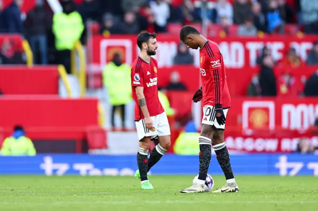 A dejected Marcus Rashford of Manchester United