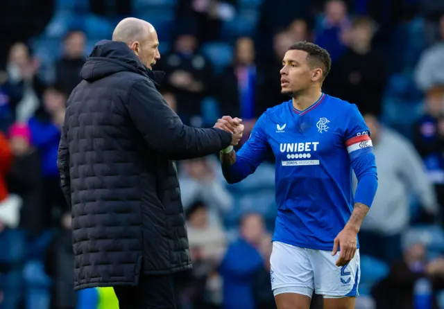 Rangers manager Philippe Clement and captain James Tavernier