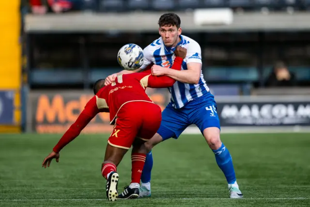 Aberdeen's Luis Lopes and Kilmarnock's Joe Wright