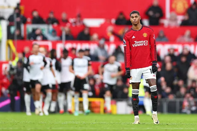 A dejected Marcus Rashford of Manchester United