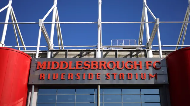 Outside the Riverside Stadium