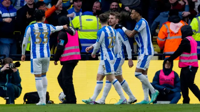 Huddersfield celebrate scoring