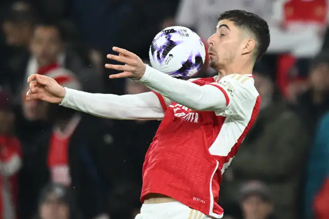 Kai Havertz controls the ball