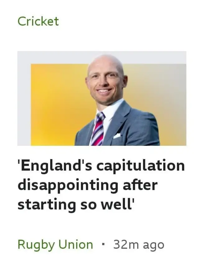 Matt Dawson column with the headline: England capitulate after starting so well