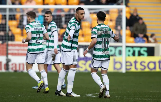 Celtic players celebrating