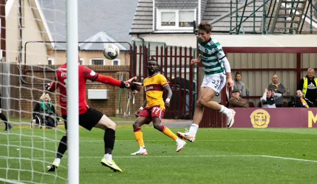 Matt O'Riley scores for Celtic against Motherwell