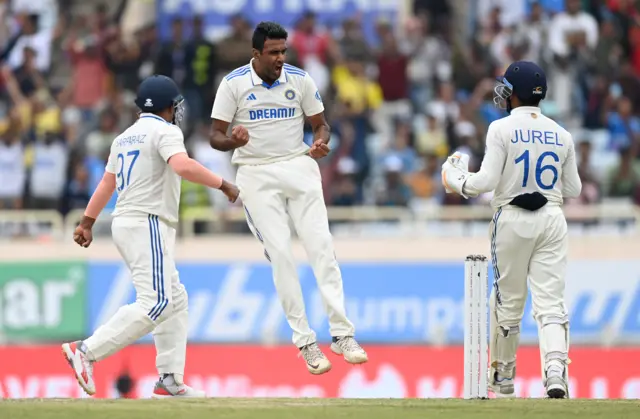 Ashwin celebrates wicket