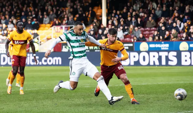 Adam Idah scores for Celtic against Motherwell