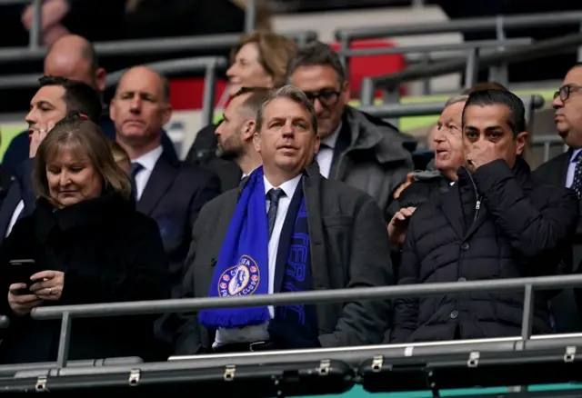 Chelsea owner Todd Boehly watches the EFL Cup final