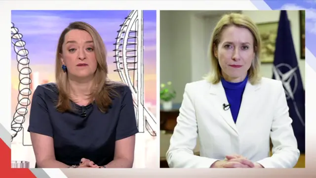 Laura Kuenssberg and Kaja Kallas in an interview