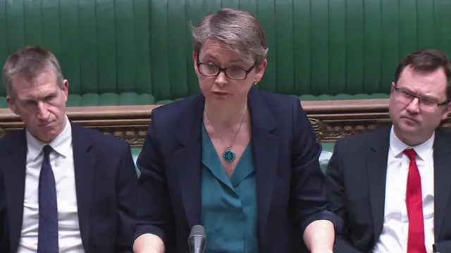 Shadow Home Secretary Yvette Cooper speaking in the Commons