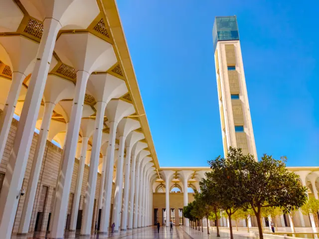 Djamaa el Djazaïr, also known as the Great Mosque of Algiers, is a large mosque located in Algiers, Algeria. It houses the world's tallest minaret and is the third-largest mosque in the world after the Great Mosque of Mecca and Al-Masjid an-Nabawi of Medina in Saudi Arabia