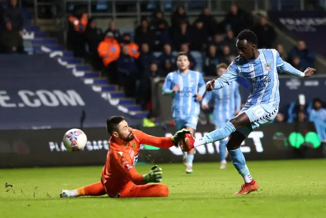 Fabio Tavares scores Coventry's fourth goal against Maidstone