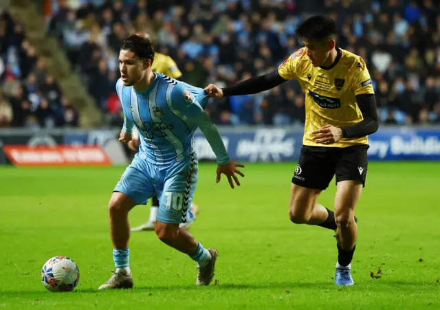 Coventry's Callum O'Hare in action against Maidstone