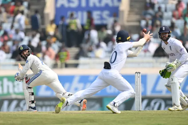 Ollie Pope takes catch off Rajat Patidar