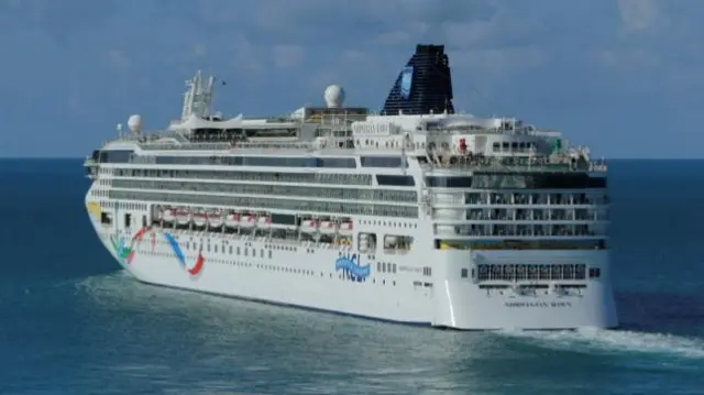 The cruise ship of the Norwegian Cruise Line 'Norwegian Dawn" departs the Royal Naval Dockyard July 16, 2013 near the port of Hamilton, Bermuda.