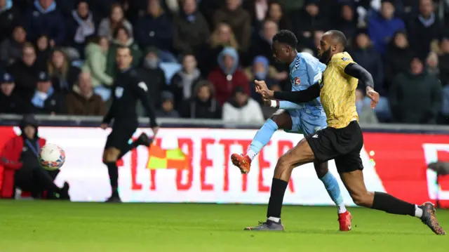 Coventry's Fabio Tavares takes a shot