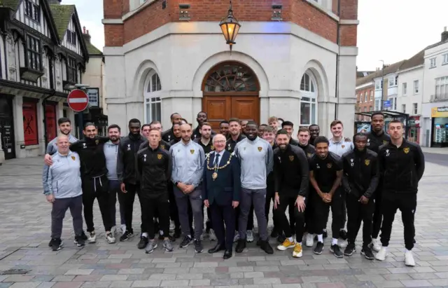 Maidstone United with the mayor of Maidstone