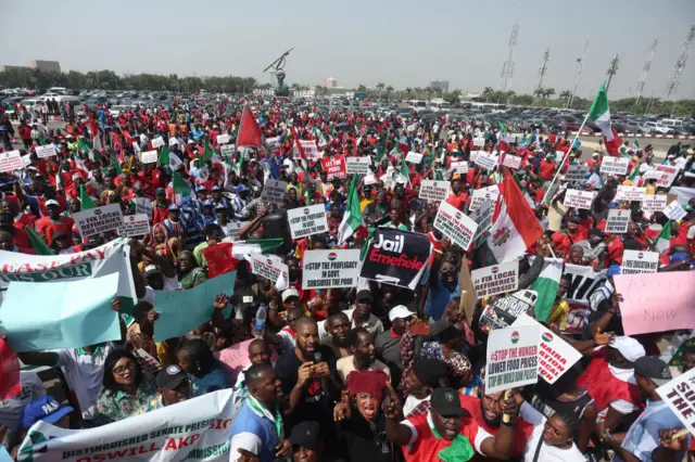 Protesters in Nigeria.