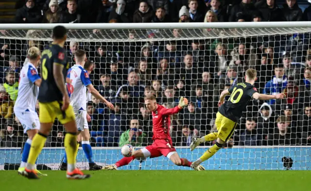 Anthony Gordon denied by Aynsley Pears.